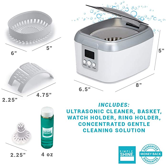 Ultrasonic Jewelry Cleaner Kit - New Premium Cleaning Machine and